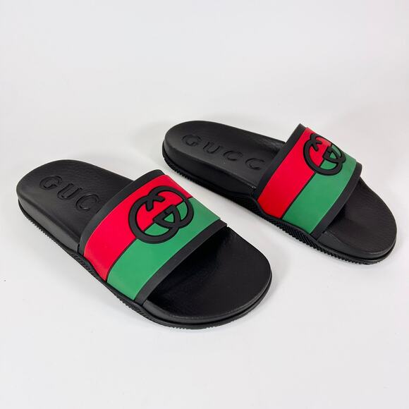 Gucci Interlocking G Rubber Slide Sandal - Men’s 8.5 - Picture 2 of 8